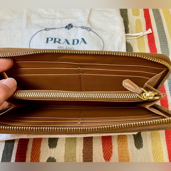 PRADA Caramel Saffiano Leather Wallet/COA & Prada Dustbag!! PRICE FIRM - Picture 11 of 16